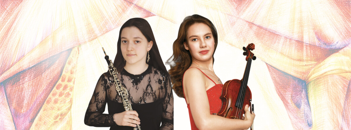 Nicole Lancere (oboe), Georgy Akimov (percussion instruments), Sofia Yakovenko (violin)